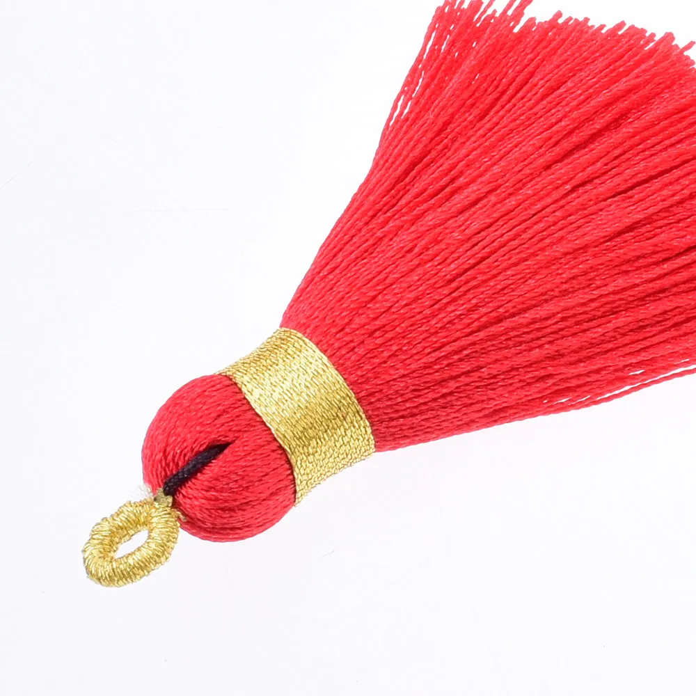 6cm Mini Jewelry Tassel gold ring tassel, Necklace Tassel,Mala Tassels for jewelry making red,6pcs/lot