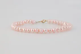 7.5 10k Yellow Gold and Pink Pearl Bracelet (6.38g.)