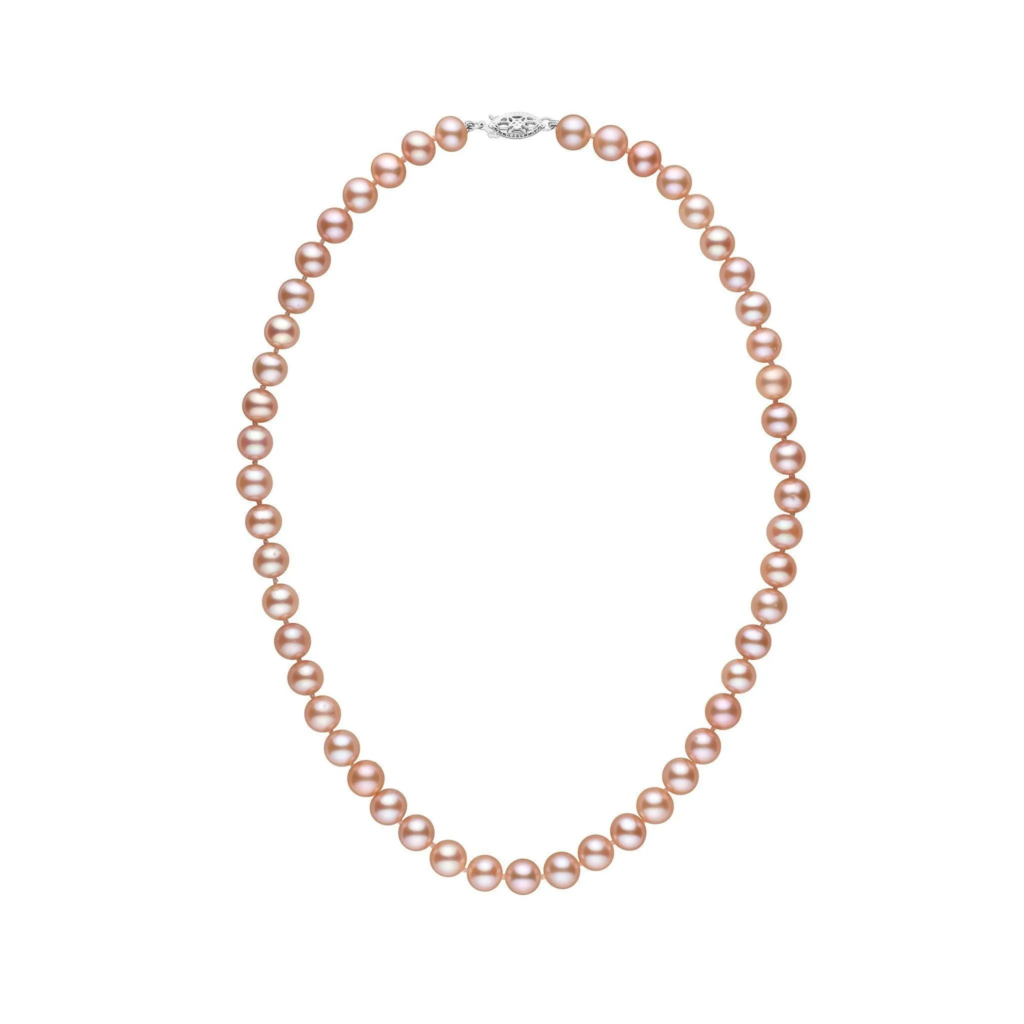 7.5-8.0 mm 16 Inch AA+ Pink to Peach Freshwater Pearl Necklace