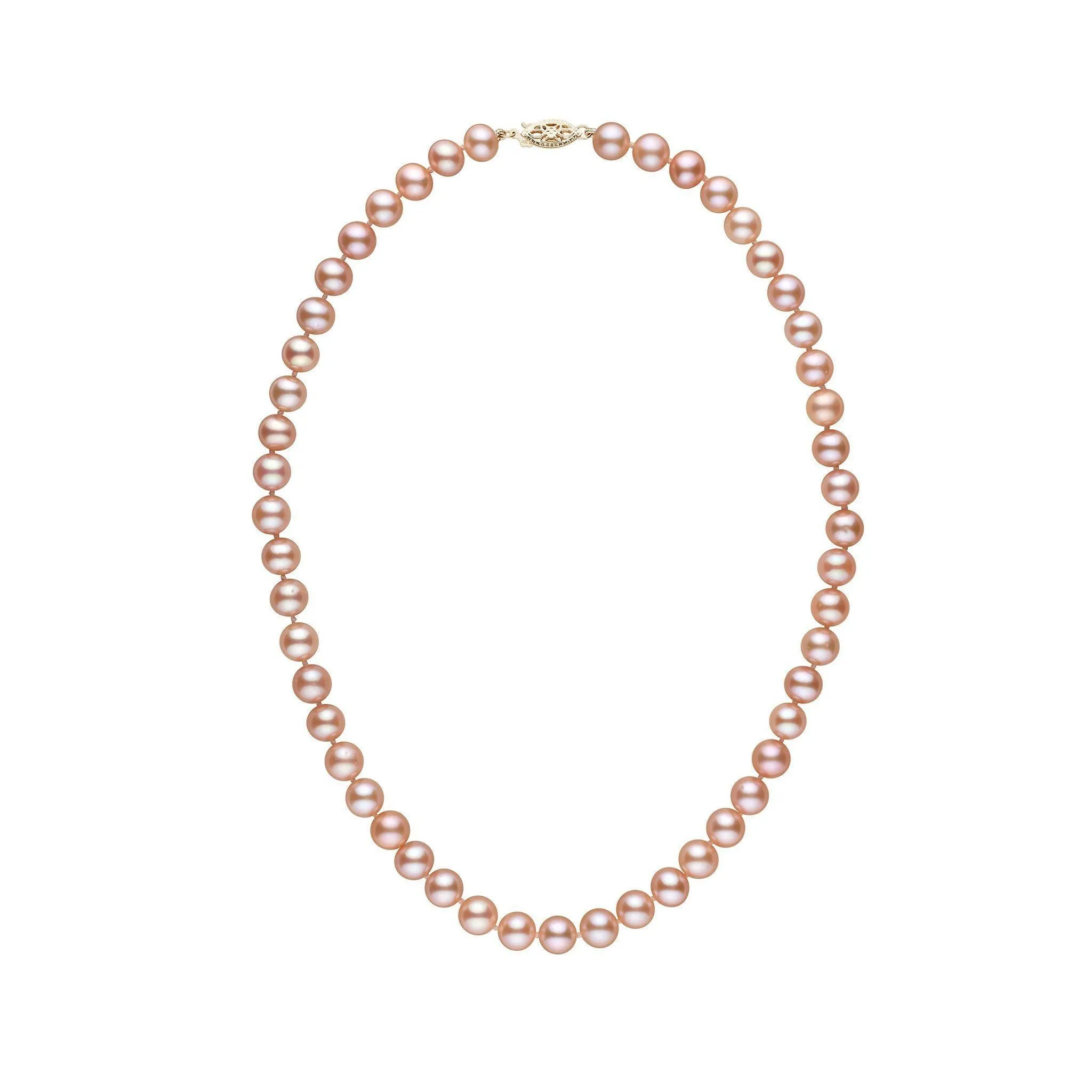 7.5-8.0 mm 16 Inch AA+ Pink to Peach Freshwater Pearl Necklace