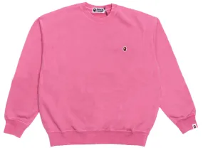 A Bathing Ape Ape Head One Point Overdye Crewneck in Pink