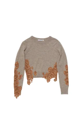 Acne Studios Wool Jumper Lace Trim (Beige)