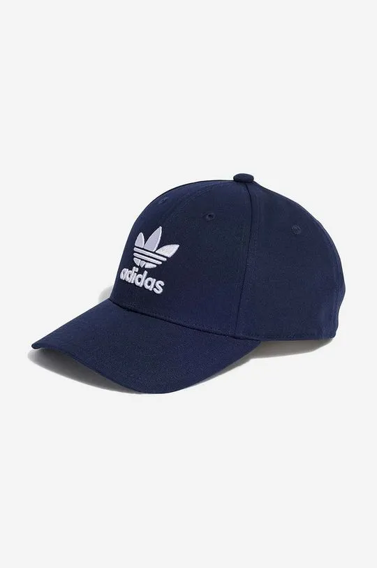 adidas Originals cotton baseball cap navy blue color