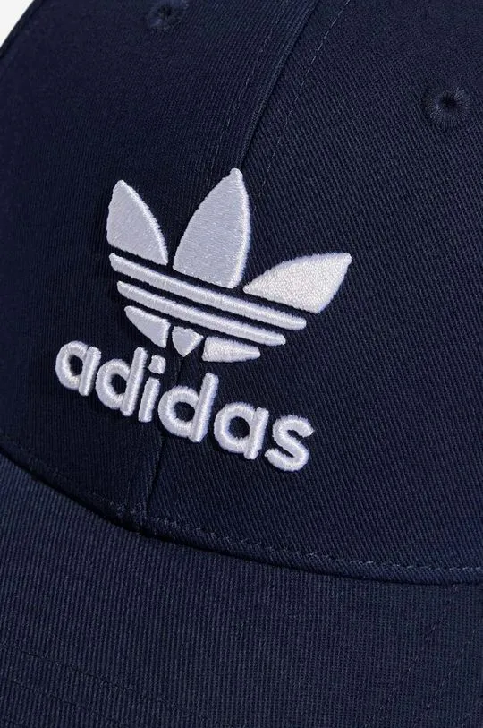 adidas Originals cotton baseball cap navy blue color