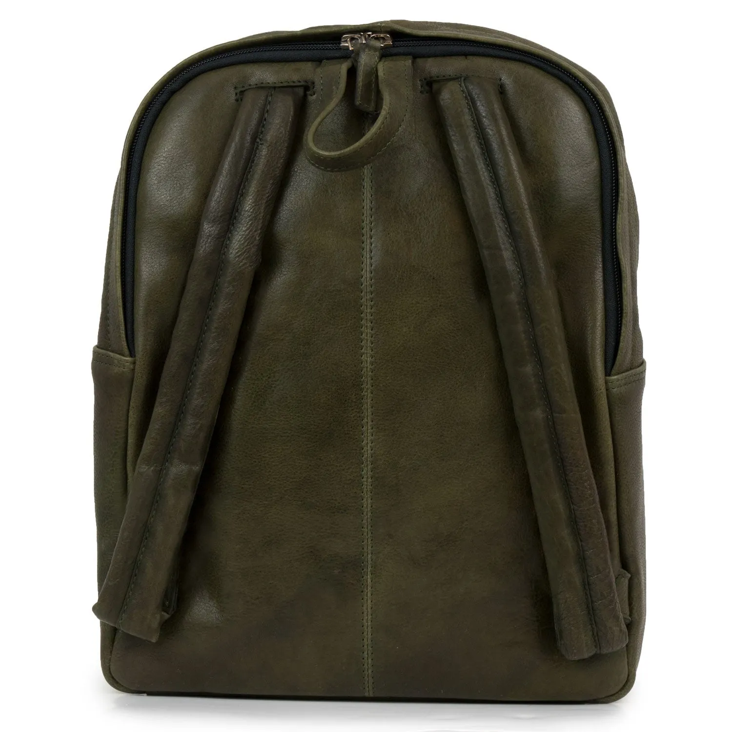 Adriana: Women's Olive Leather Backpack