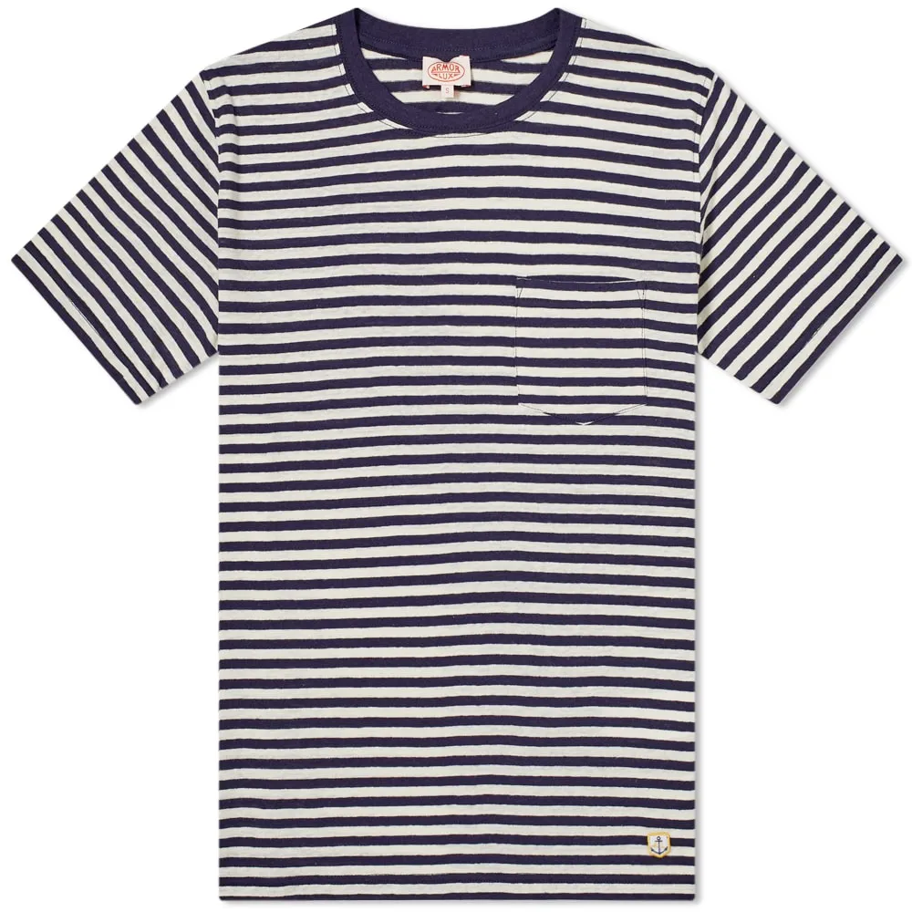 Armor-Lux 76023 Stripe Pocket TeeDark Navy & Natural