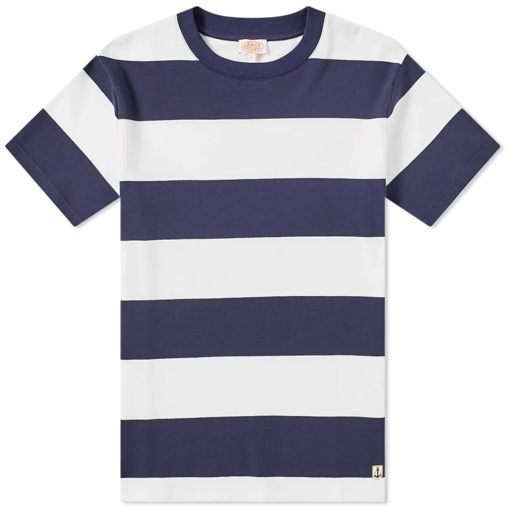 Armor-Lux 77344 Rugby Stripe TeeWhite & Navy