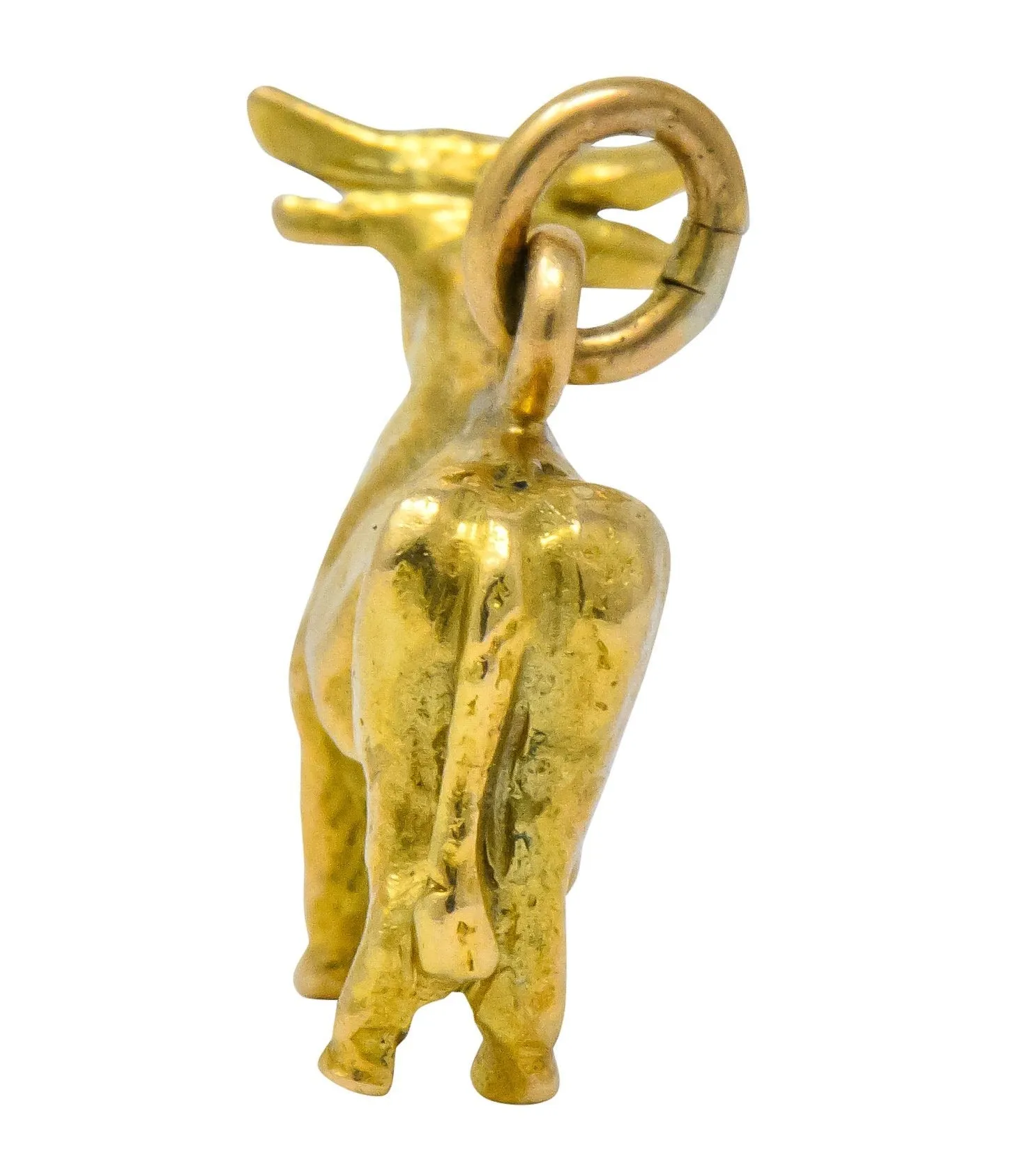 Art Nouveau 14 Karat Gold Horned Guernsey Dairy Cow Charm