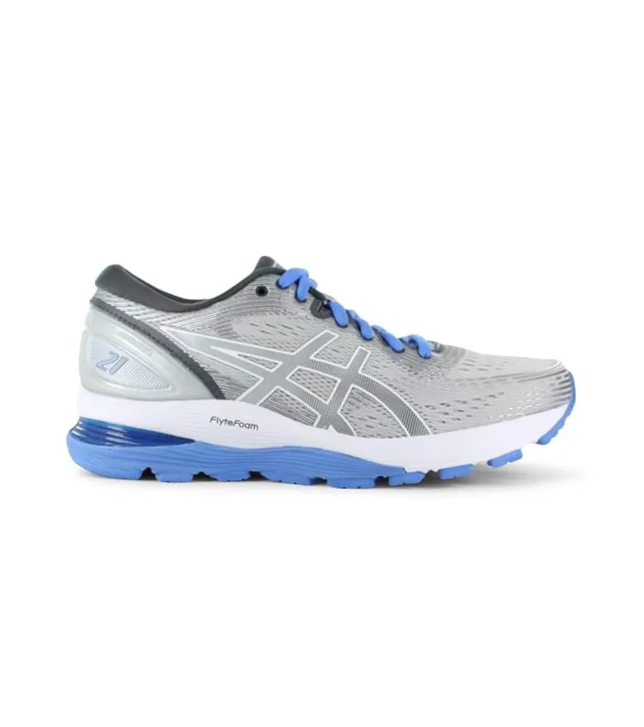 asics gel-nimbus 21 womens mid grey dark grey