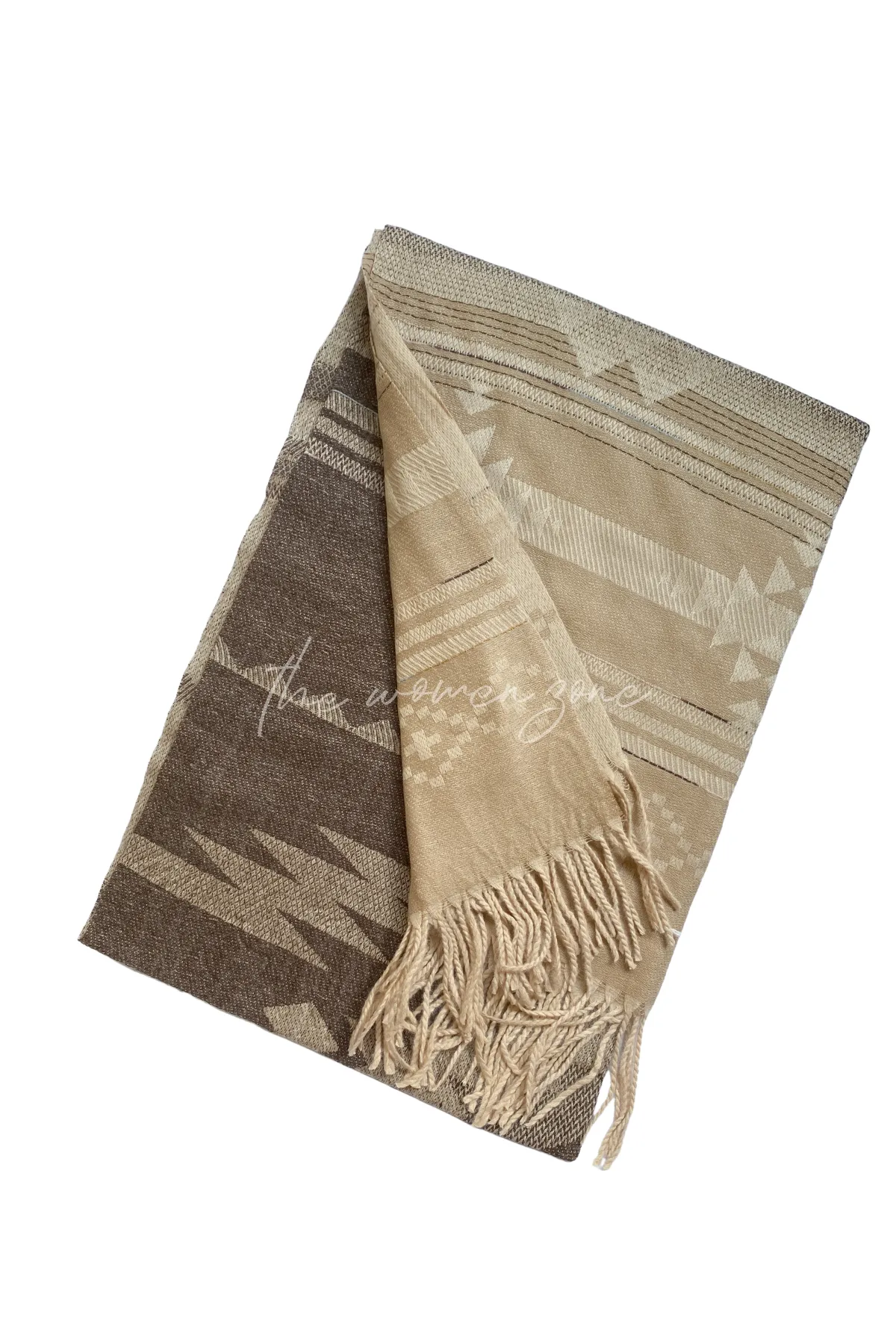 Aztec Woolen Stole - Brown