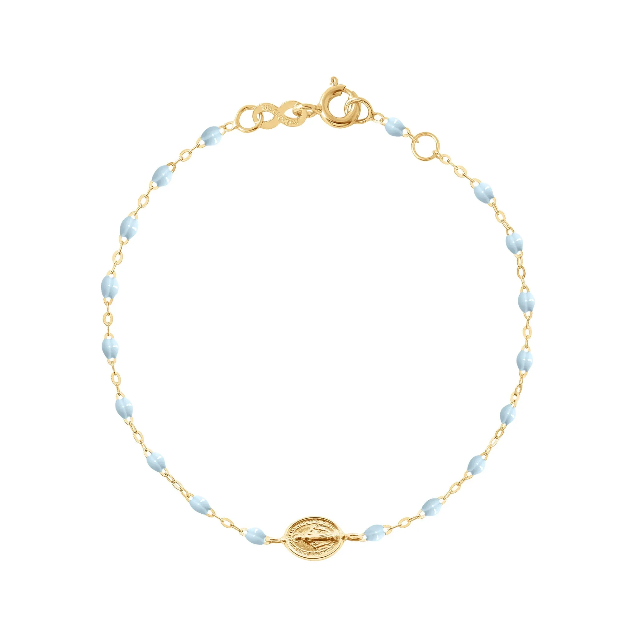 Baby Madone Charm Classic Gigi Baby Blue bracelet, Yellow Gold, 5.1