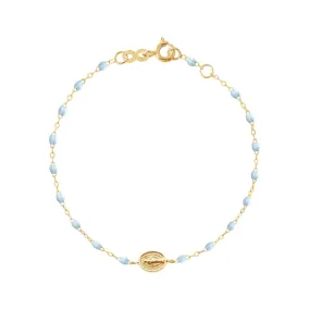 Baby Madone Charm Classic Gigi Baby Blue bracelet, Yellow Gold, 5.1