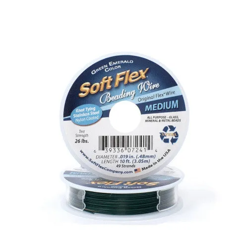 Beading Wire, Soft Flex, Green Emerald, 0.48mm