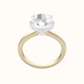 Beveled Solitaire Engagement Ring With Double Prongs Head