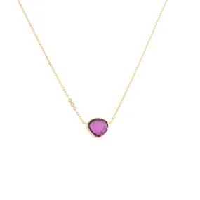 Bezel Set Pink Tourmaline Necklace