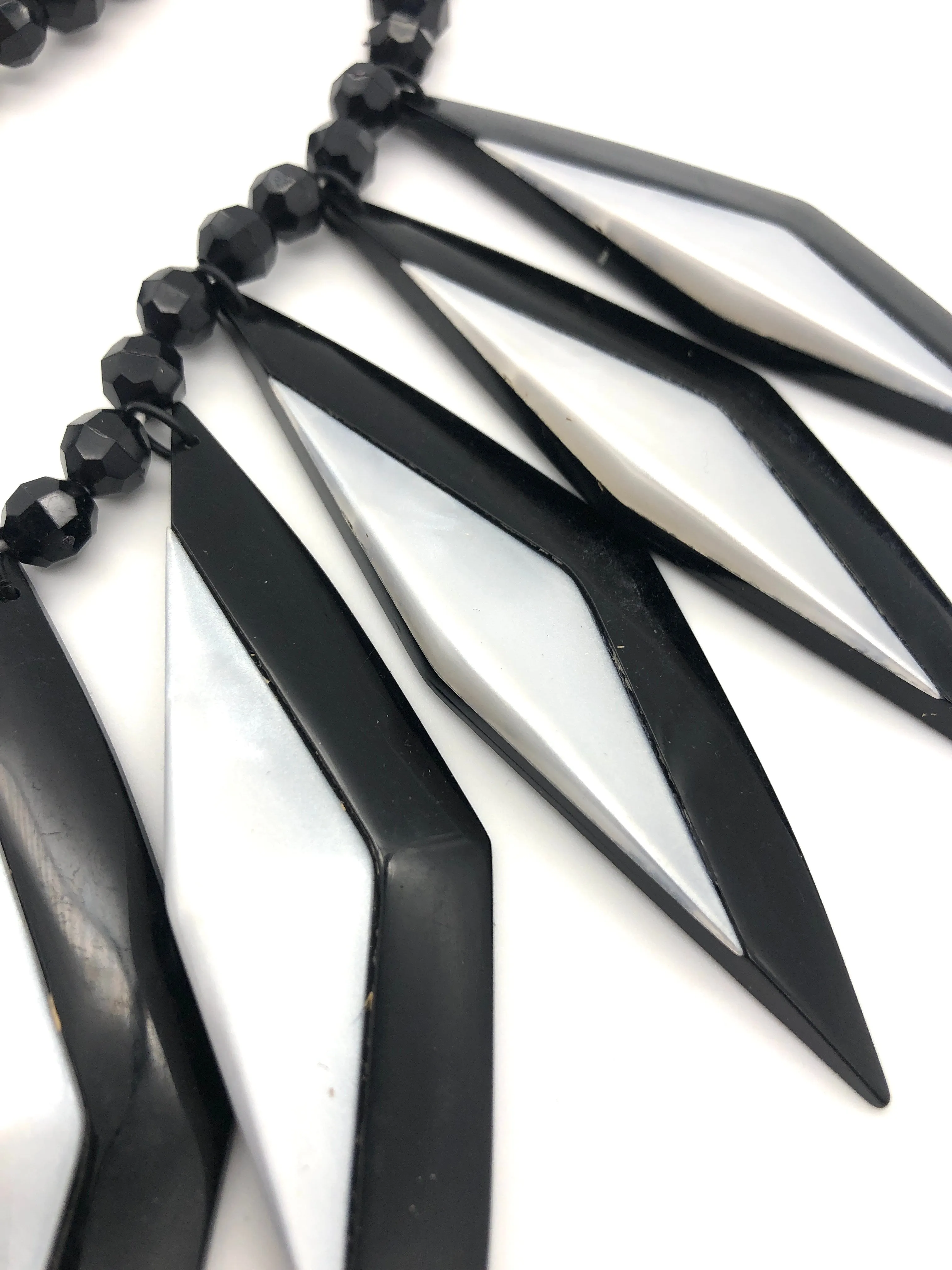 Black & White Blade Collar Marco Necklace