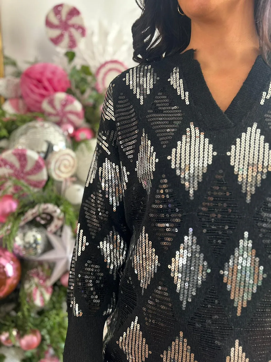 Black Diamond Sequin Jumper Tori