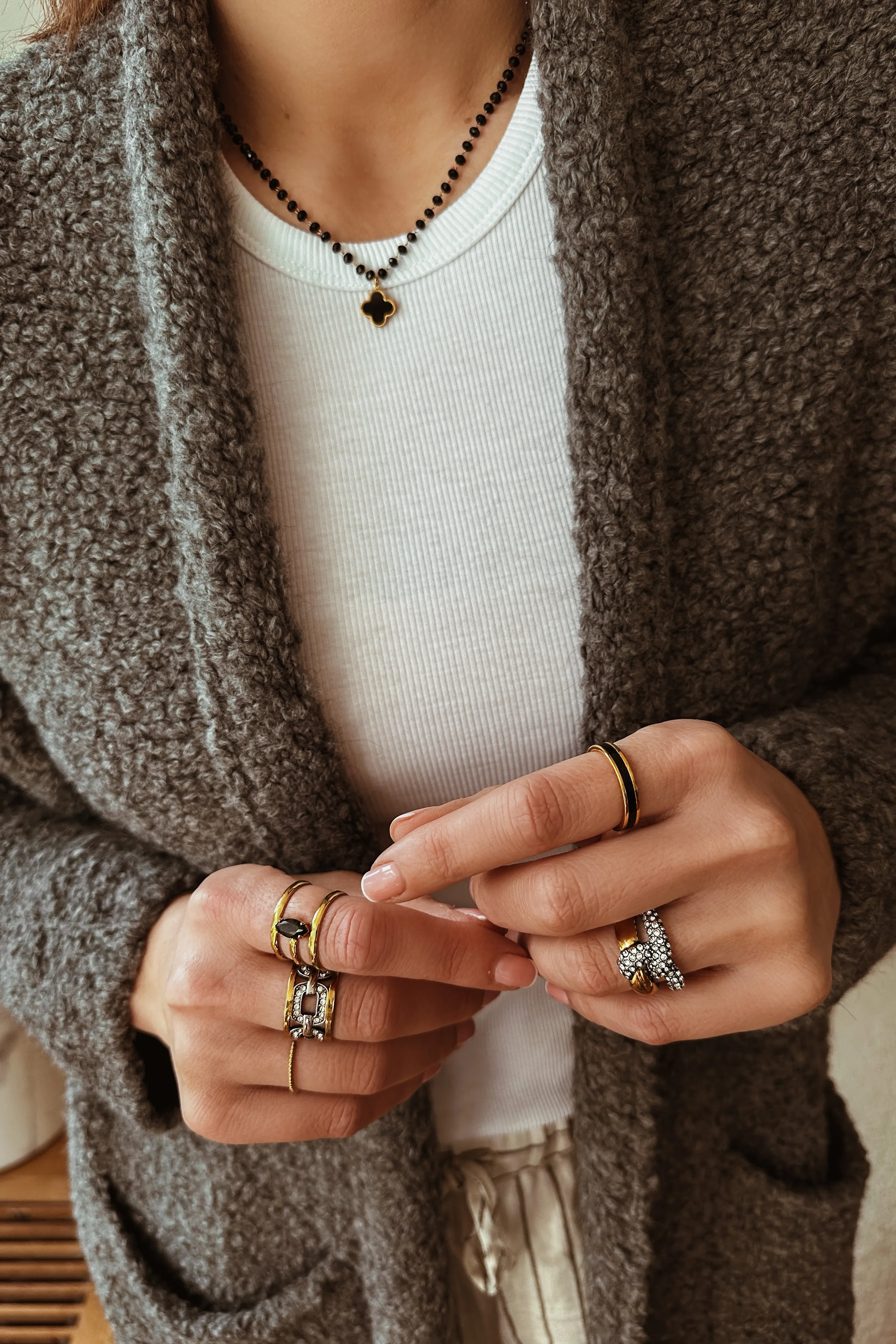 Black Enamel Ring