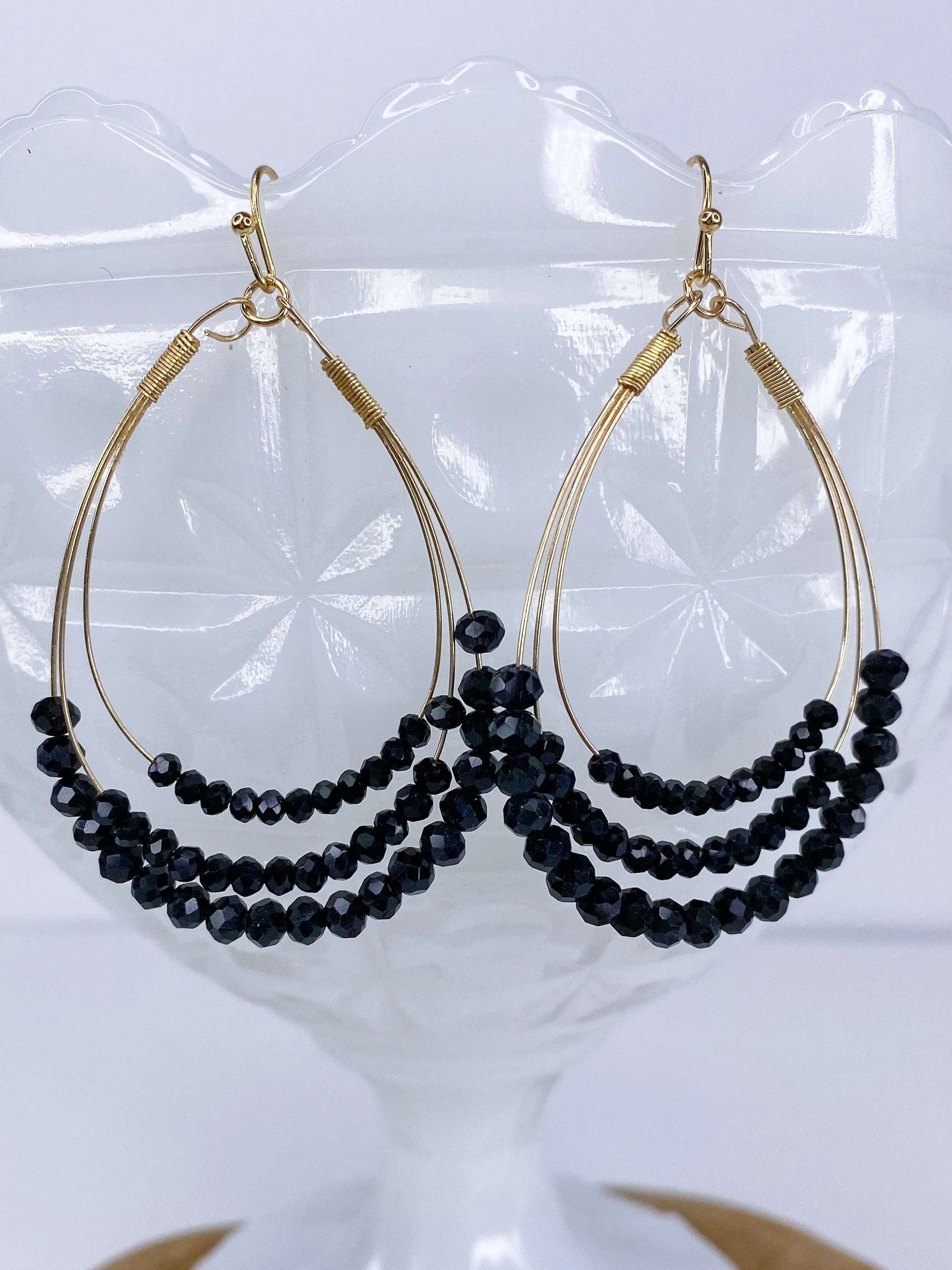 Black Ice Tear Drop Earring