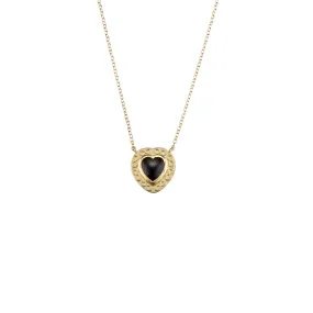 Black Onyx Inifity Heart Necklace