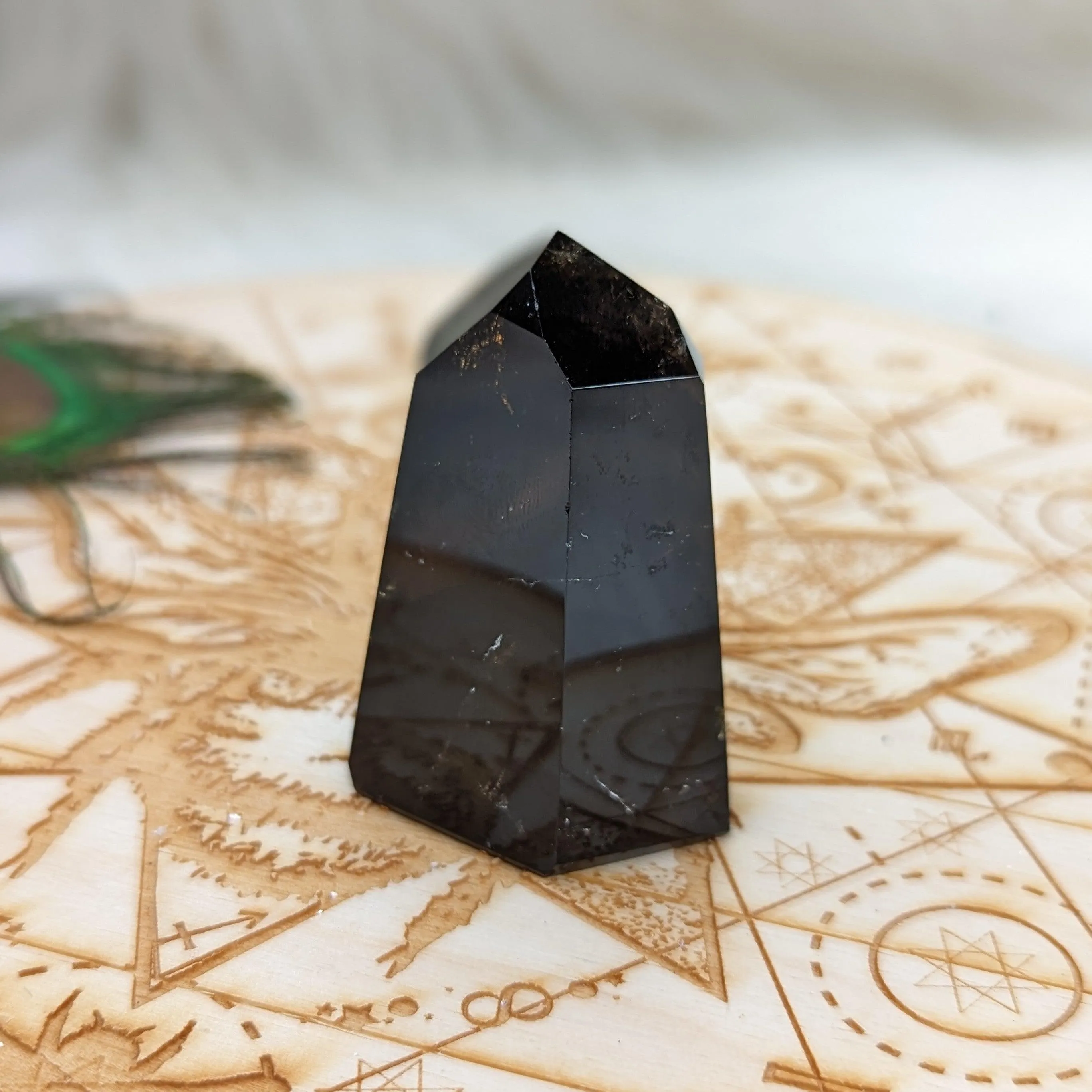 Black Smoky Quartz Polished Point ~ Protective and Grounding ~