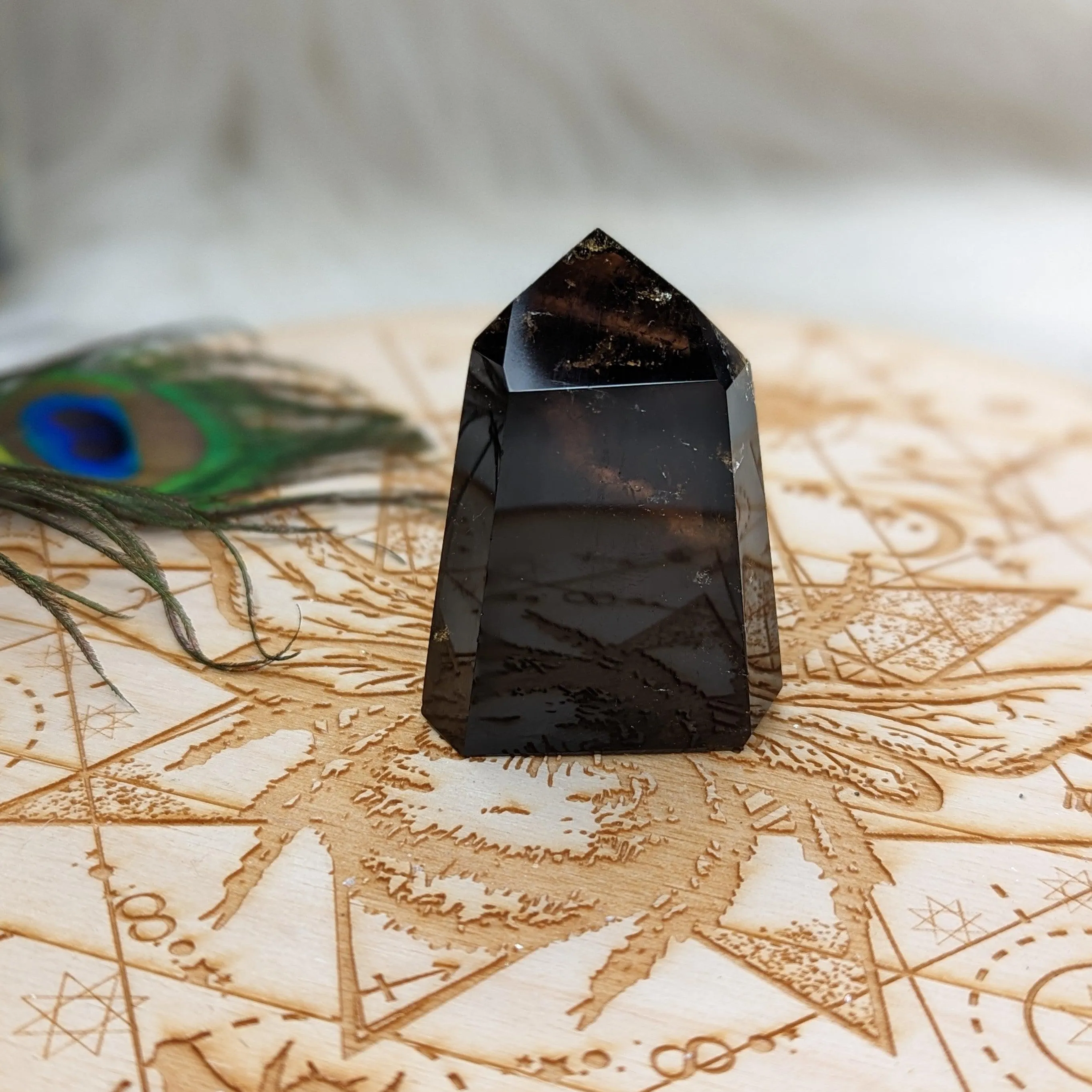 Black Smoky Quartz Polished Point ~ Protective and Grounding ~