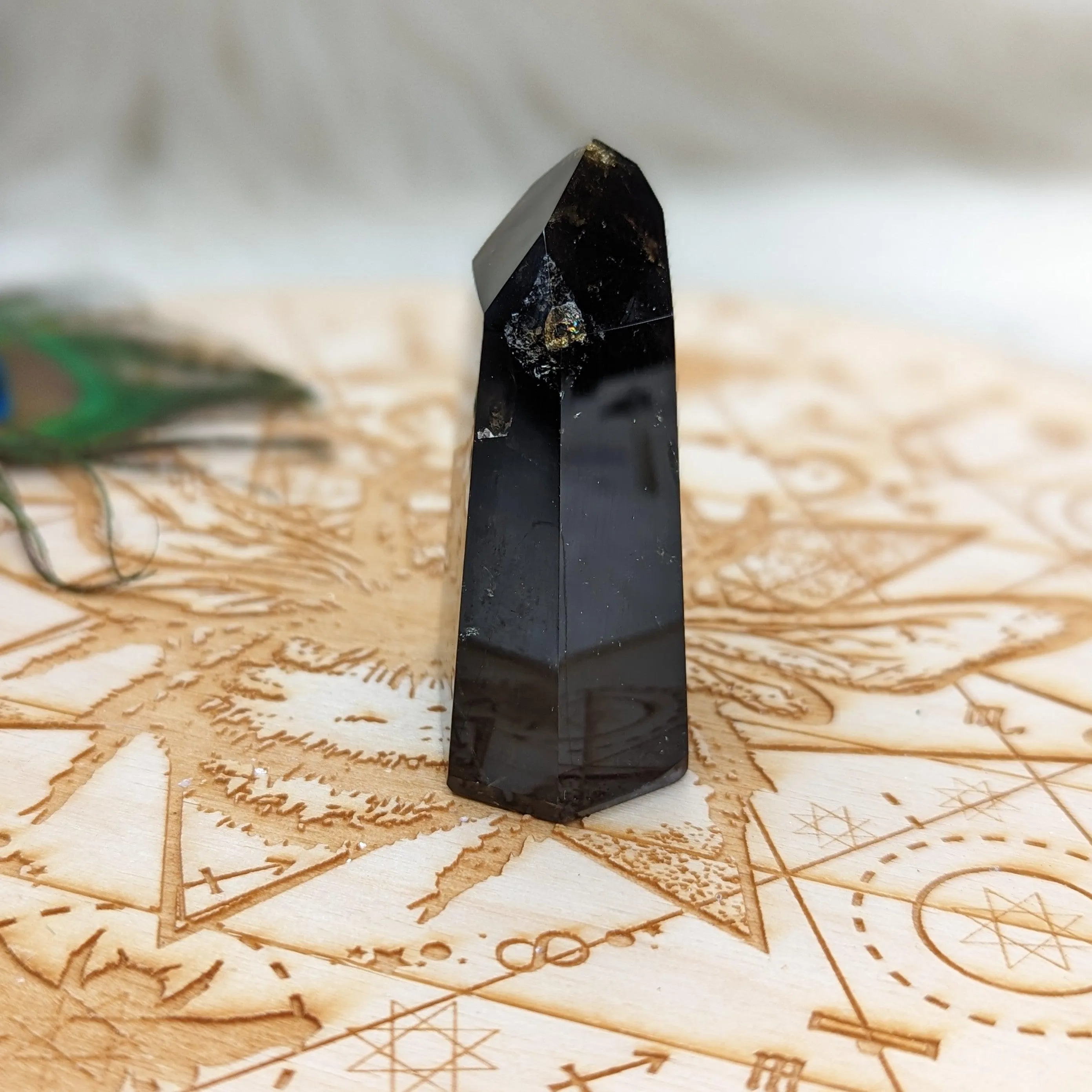 Black Smoky Quartz Polished Point ~ Protective and Grounding ~