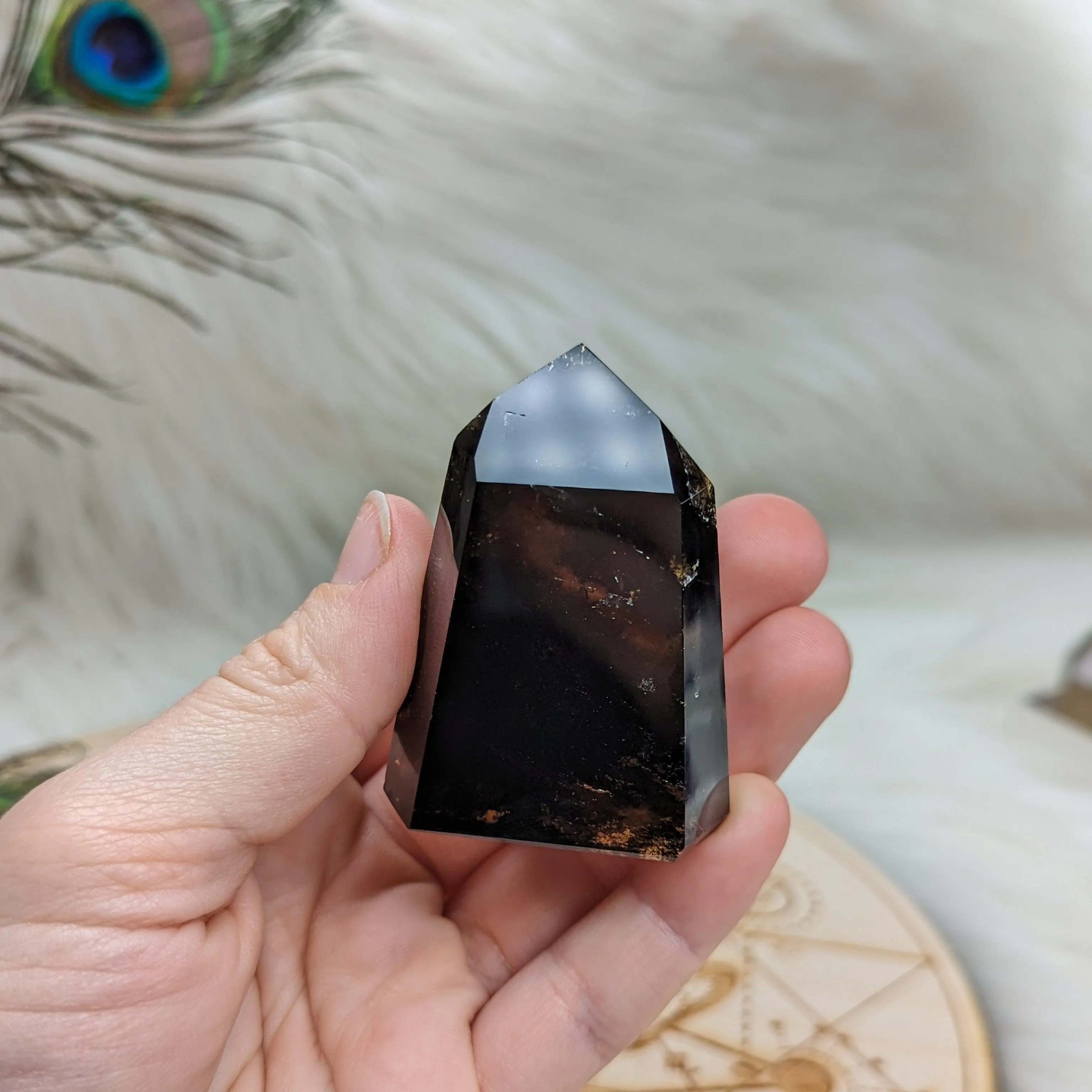 Black Smoky Quartz Polished Point ~ Protective and Grounding ~