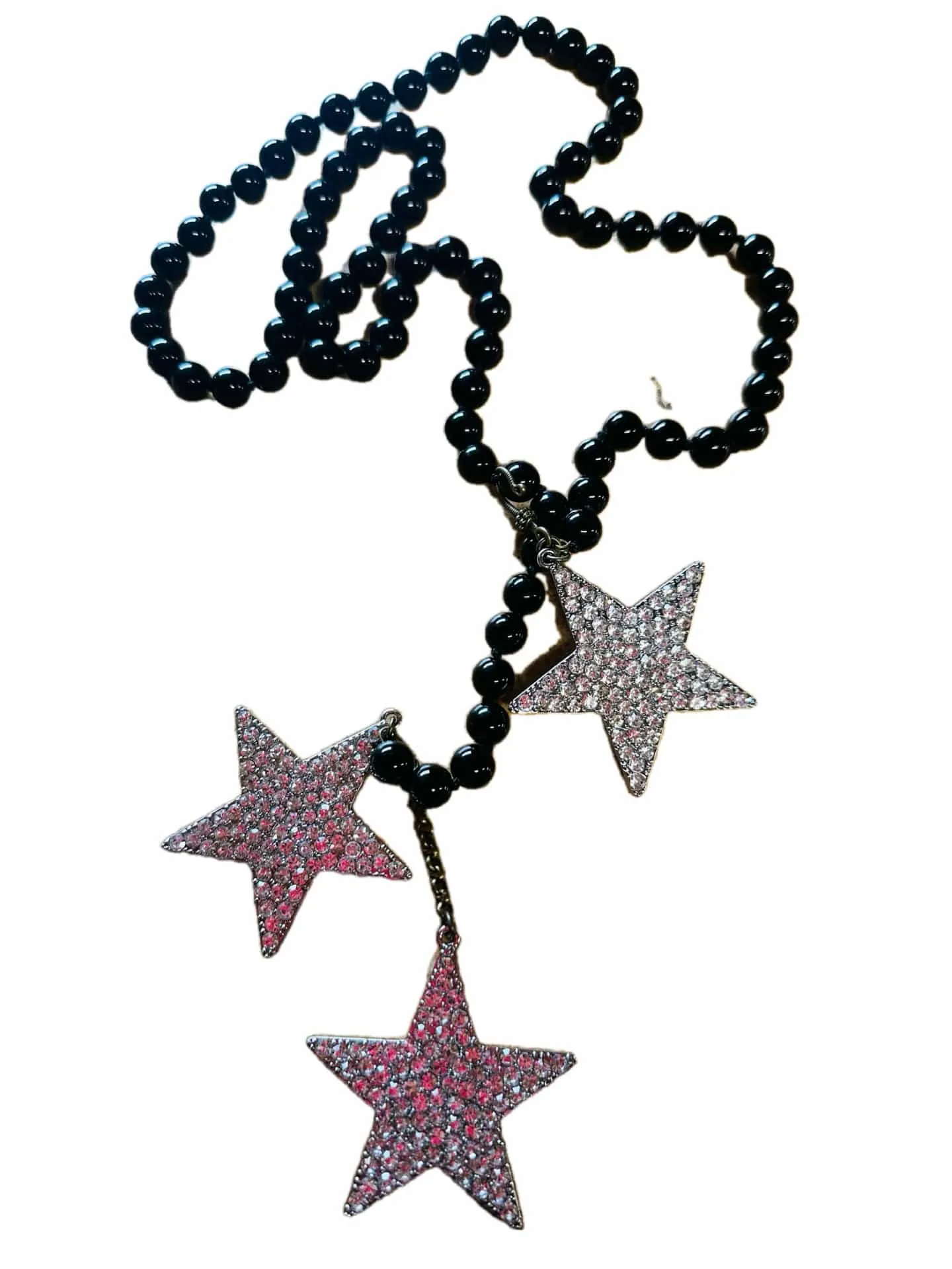 Black Triple Star Necklace