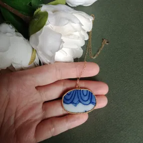 Blue and white porcelain necklace