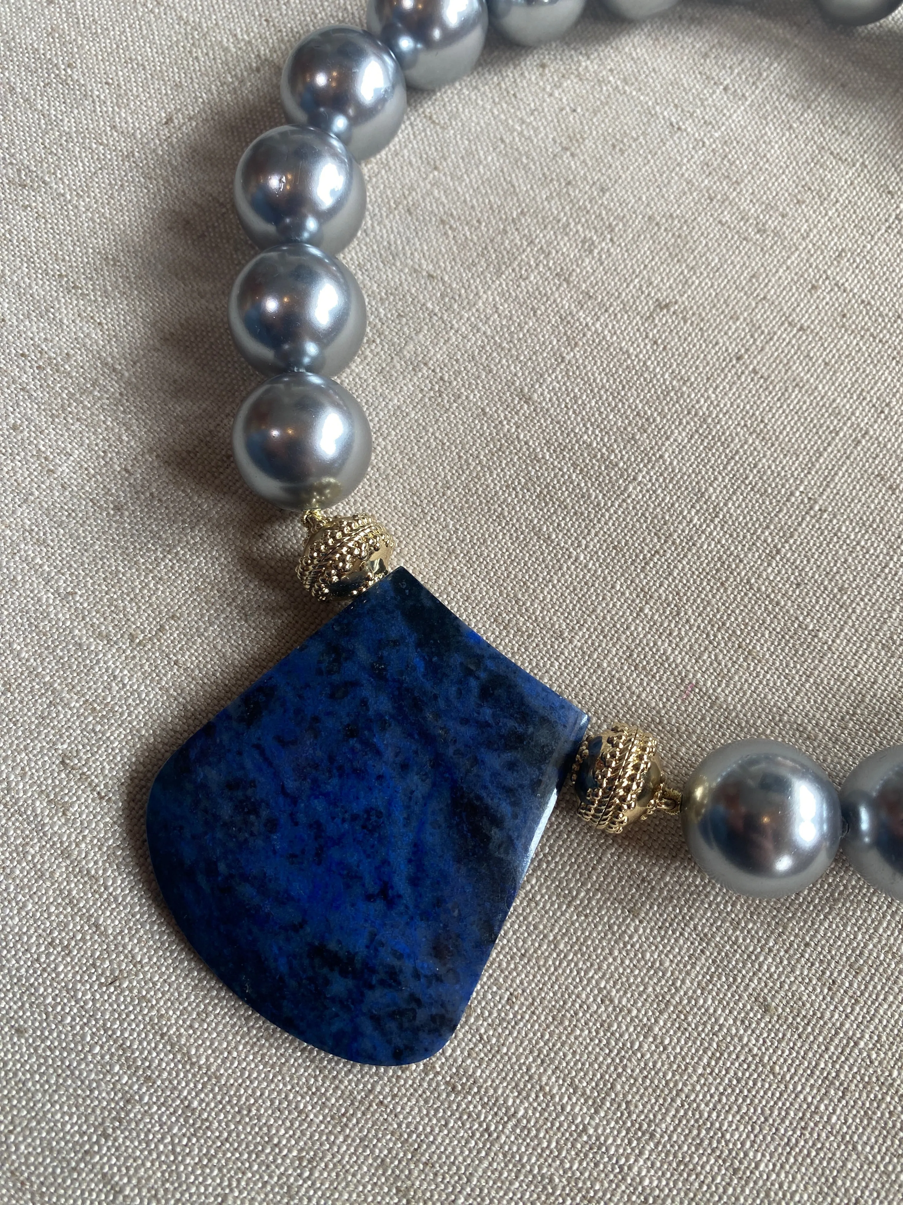 Blue Dumortierite Shield Centerpiece