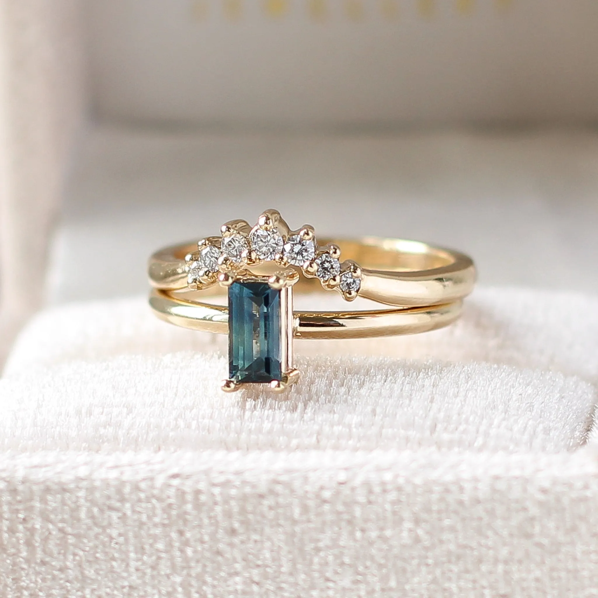 Blue Sapphire Ring Stacker