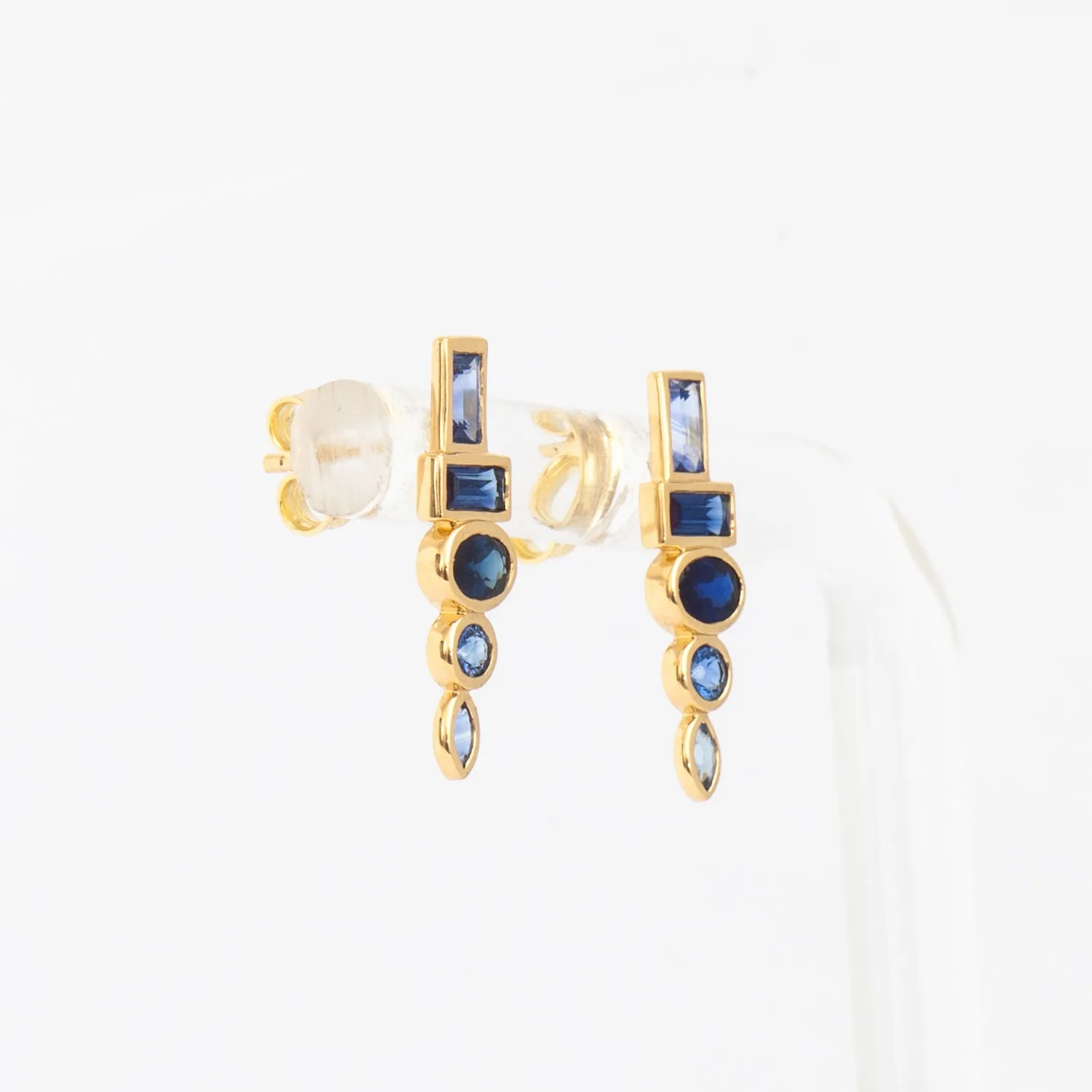 Blue Sapphire Totem Studs