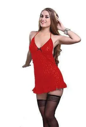 Bold Desire Babydoll Set Red #507