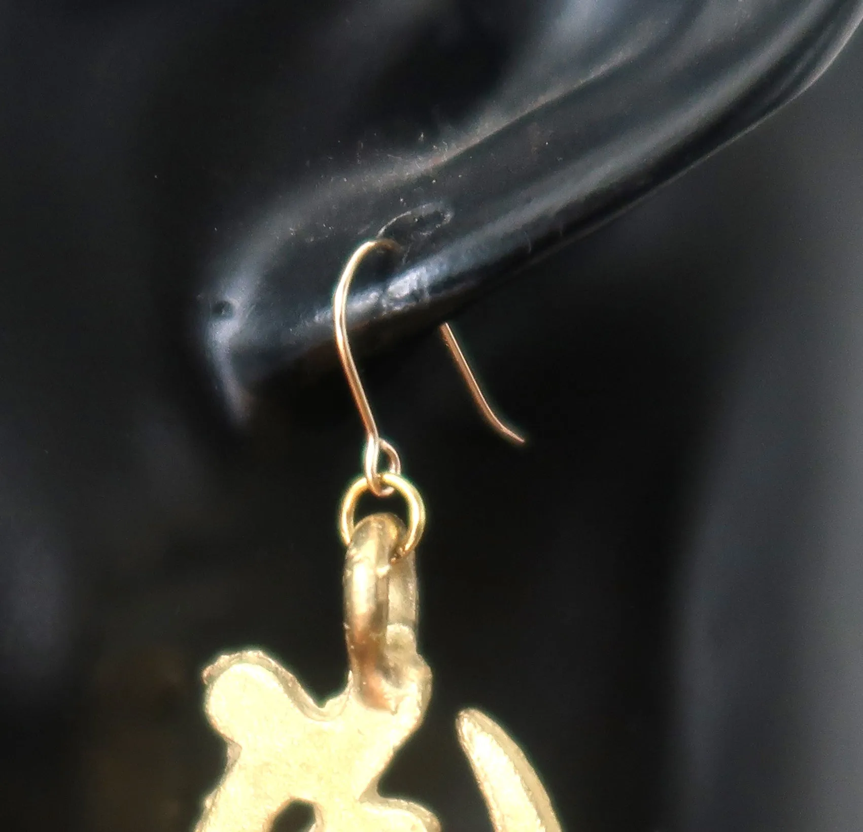 Boucles d'oreilles Adinkra Gye Nyame Attaches en Gold Filled 24 K