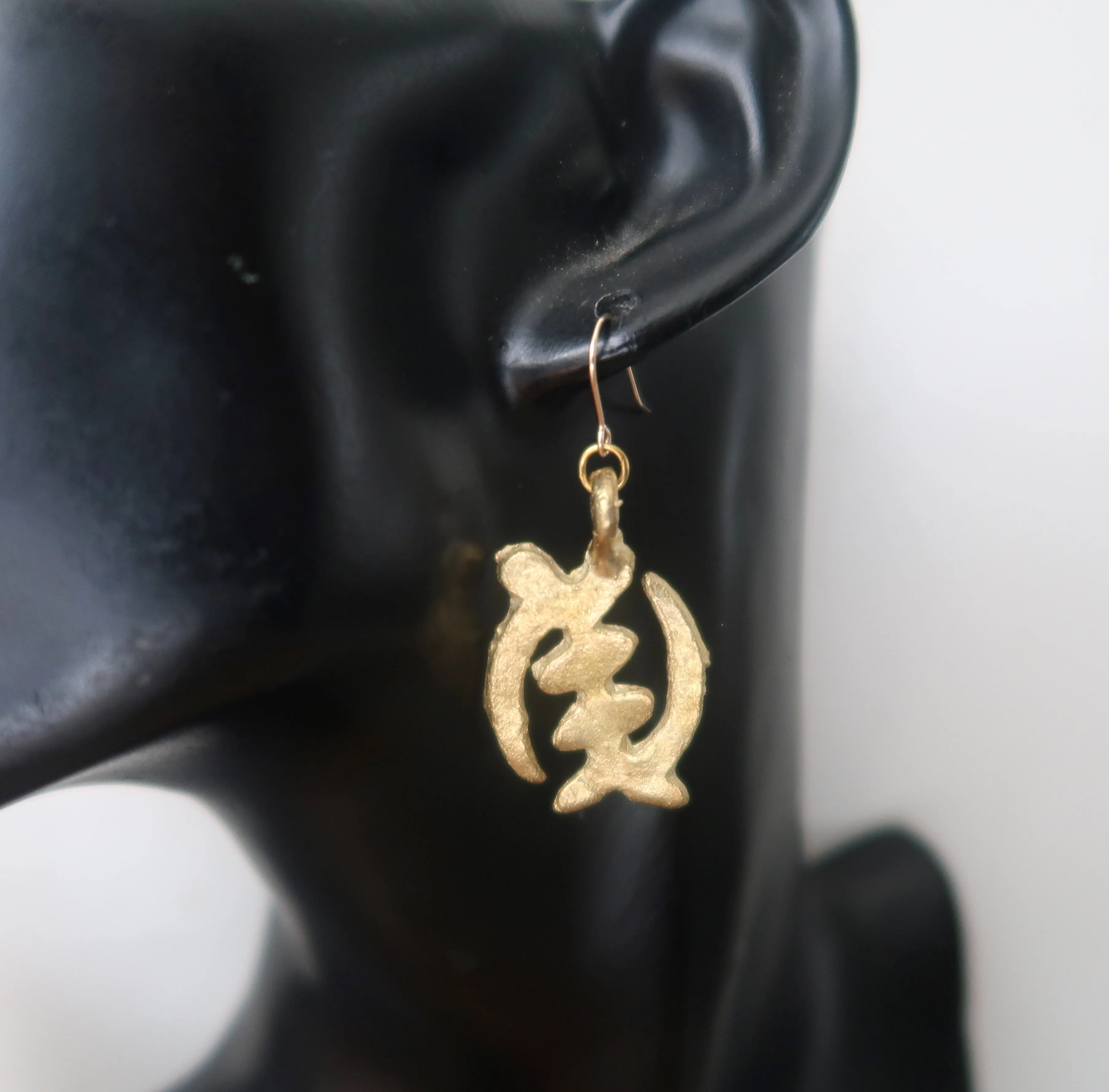 Boucles d'oreilles Adinkra Gye Nyame Attaches en Gold Filled 24 K