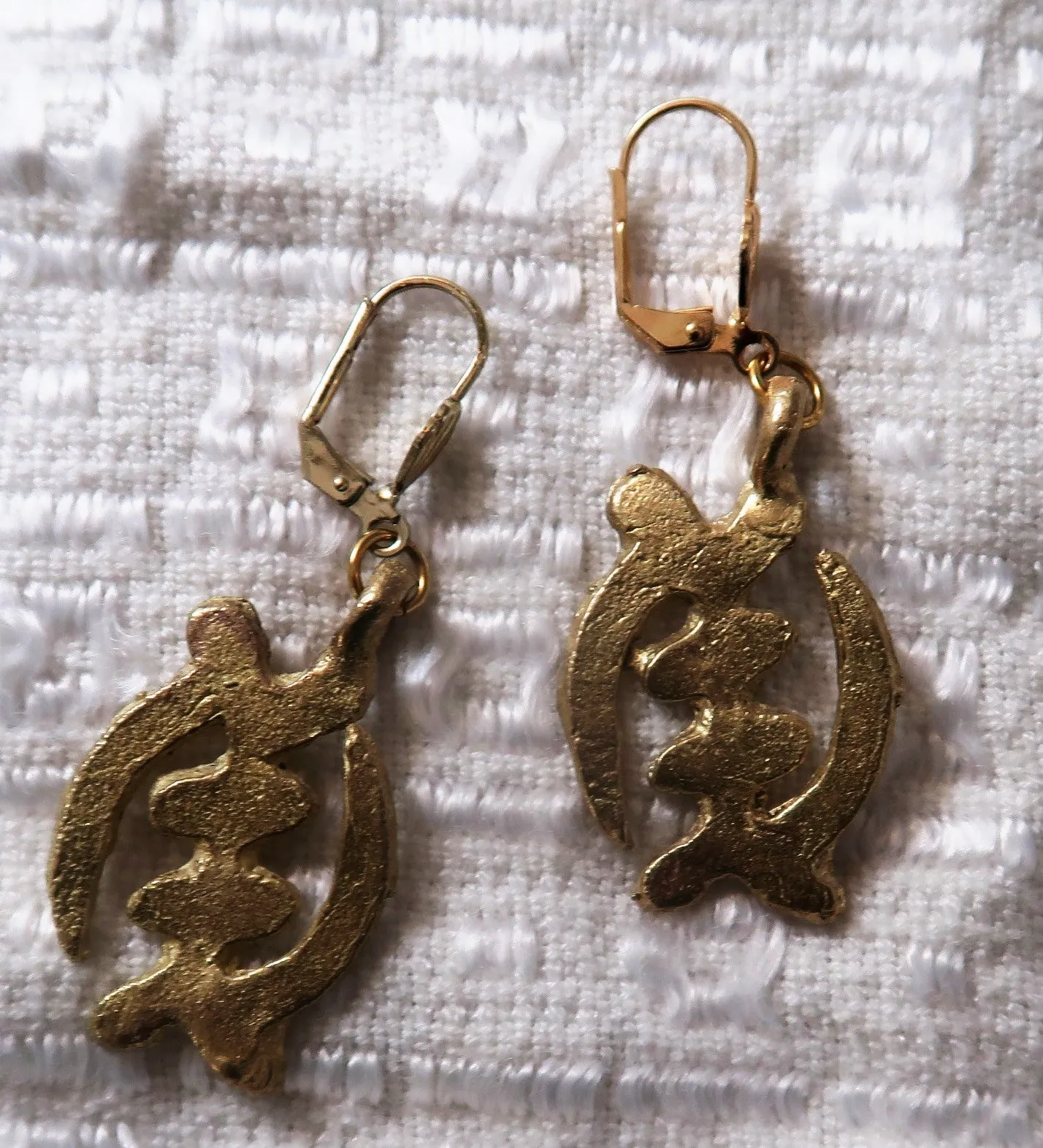 Boucles d'oreilles Adinkra Gye Nyame Attaches en Gold Filled 24 K