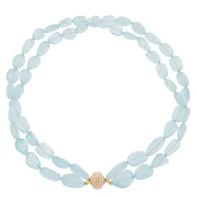 Brazil Aquamarine Graduated Double Strand Necklace