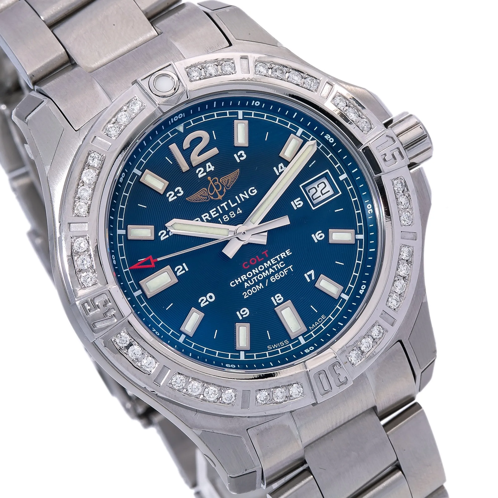 Breitling Colt Automatic A17313 41MM Blue Dial With Stainless Steel Bracelet