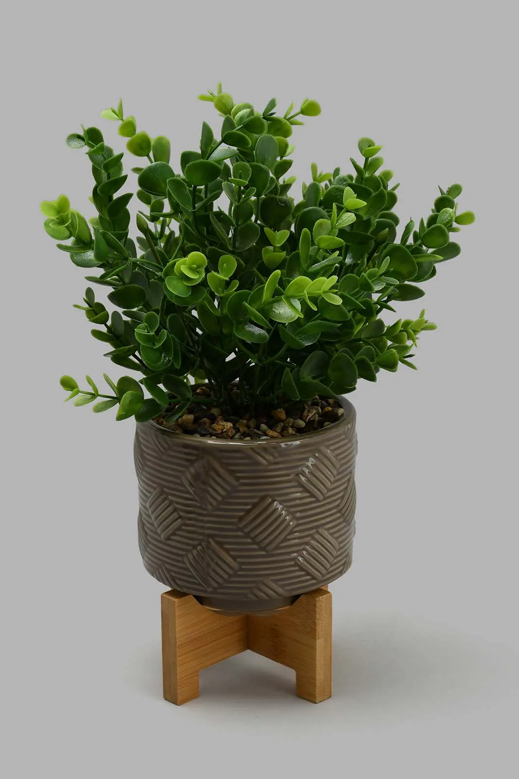 Brown Artificial Plant in Ceramic Pot with Stand (2 Piece)