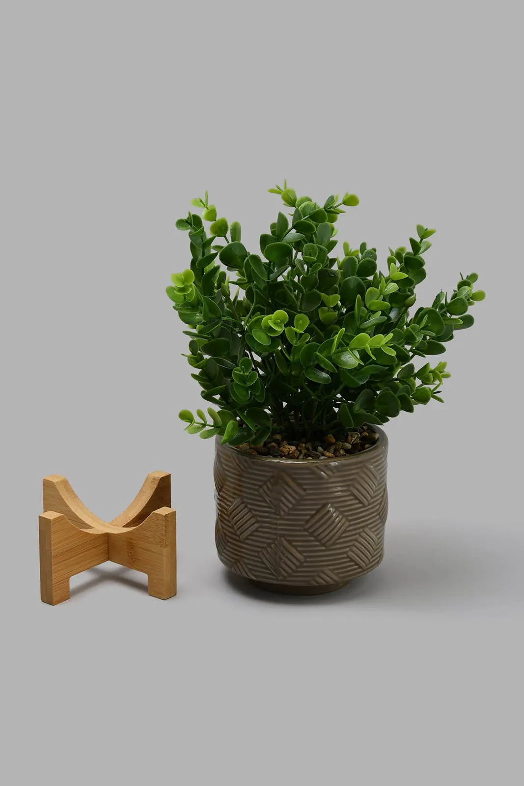 Brown Artificial Plant in Ceramic Pot with Stand (2 Piece)