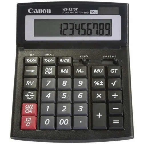 Canon WS-1210T Calculator Desktop Solar Battery 12 Digits Large Black