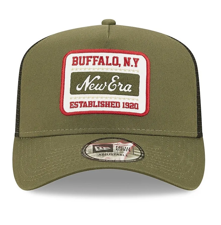 cap New Era 9FO AF State Patch Trucker Branded - New Olive/Scarlet - men´s