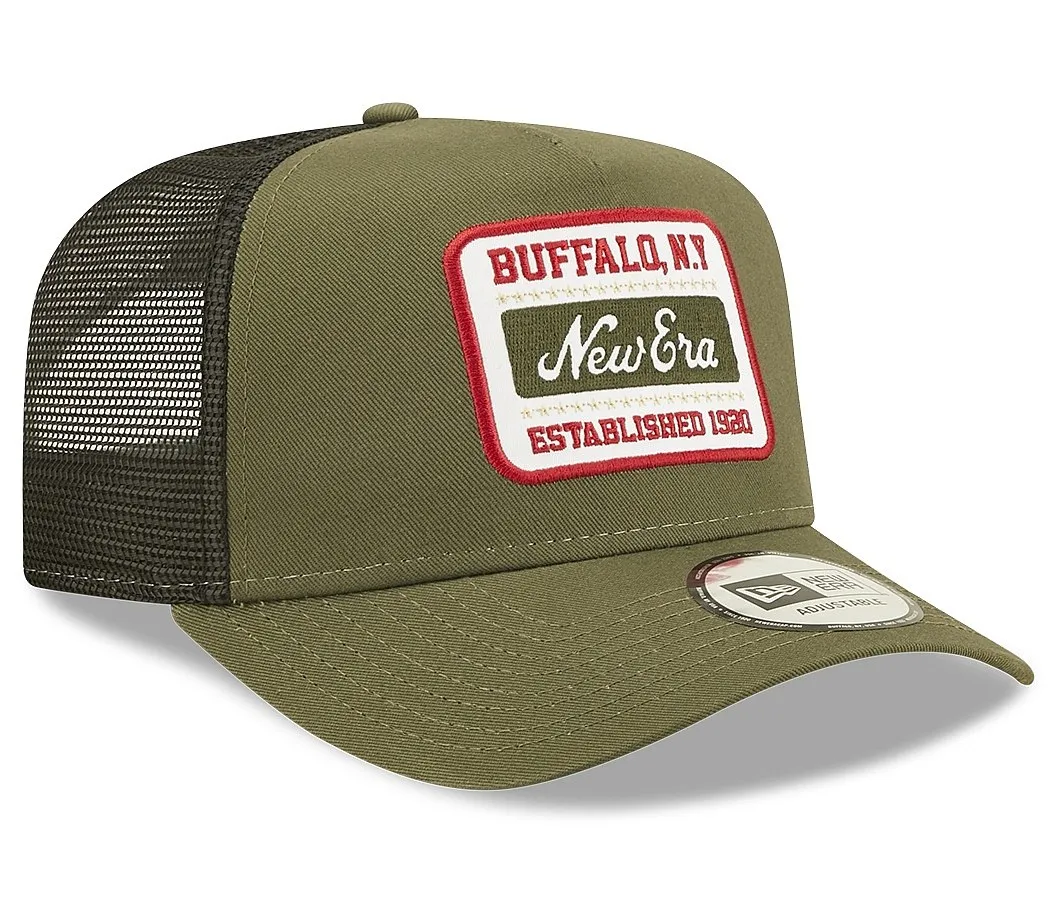 cap New Era 9FO AF State Patch Trucker Branded - New Olive/Scarlet - men´s