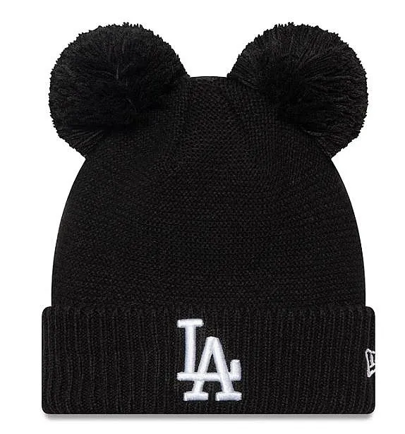 cap New Era Double Pom MLB Los Angeles Dodgers - Black/White - women´s