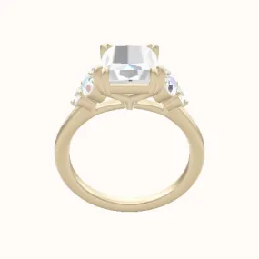 Cathedral Band with Round Sidestones (0.50 CTW) Engagement Ring With Double Prongs Head