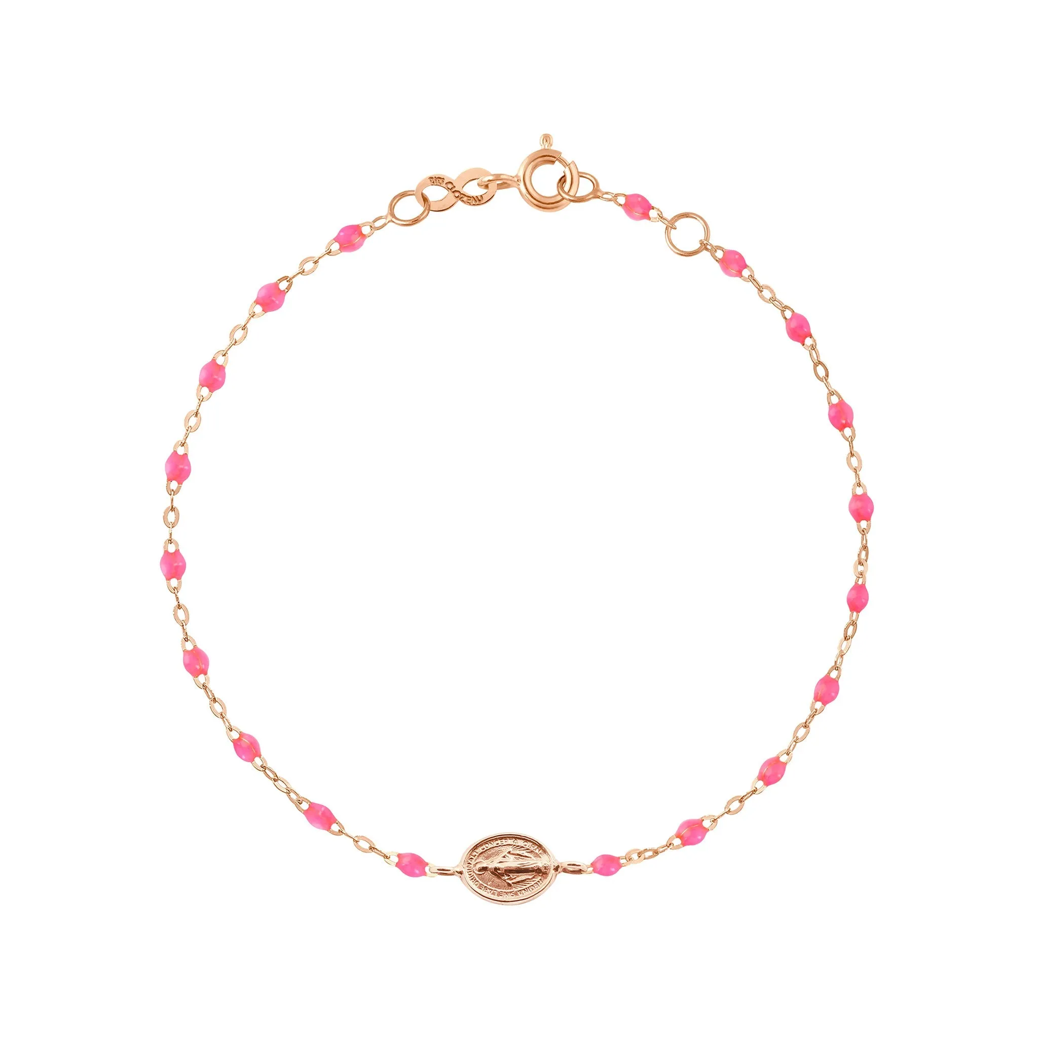 Child Madone Charm Classic Gigi Pink bracelet, Rose Gold, 5.9