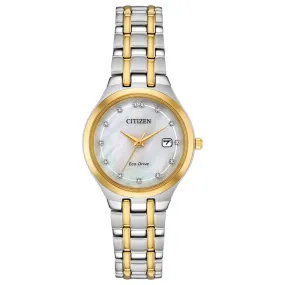 Citizen Ladies Eco-Drive Mother Of Pearl Diamond Dial Bracelet Watch