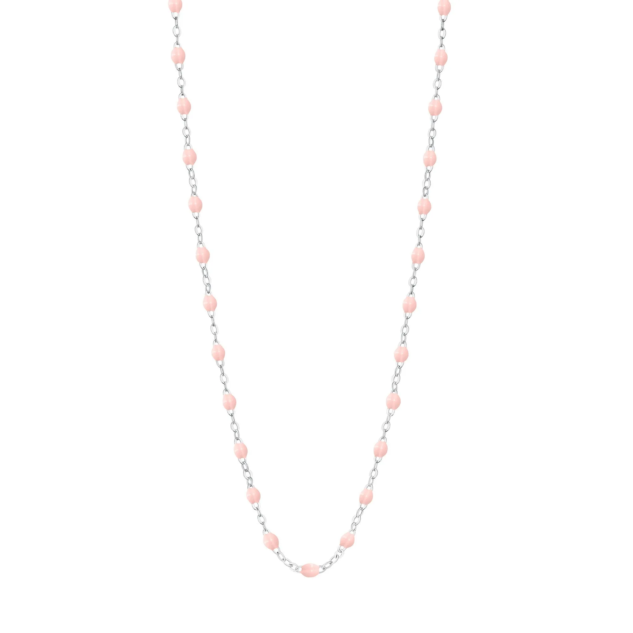 Classic Gigi Baby Pink necklace, White Gold, 17.7