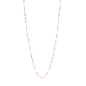 Classic Gigi Baby Pink necklace, White Gold, 17.7